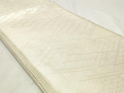 平和屋着物◎佐賀錦　全通柄袋帯　吉祥文様　銀糸　正絹　逸品　DABK8800cm