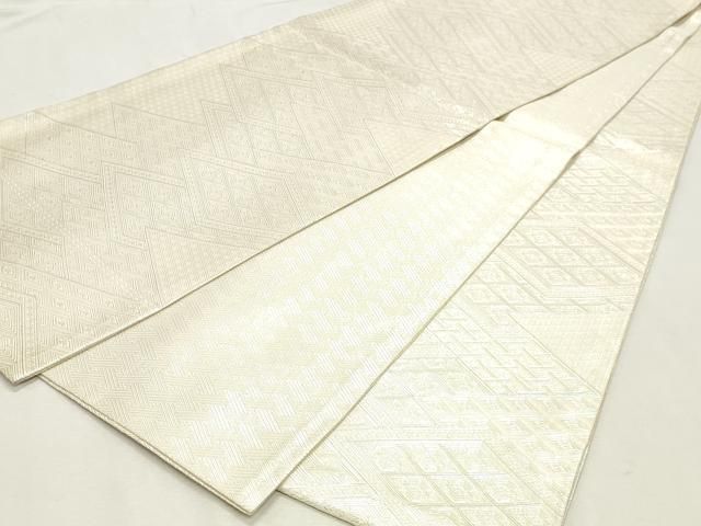 平和屋着物◎佐賀錦　全通柄袋帯　吉祥文様　銀糸　正絹　逸品　DABK8800cm