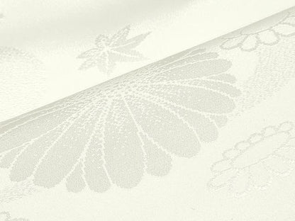 平和屋着物▼長襦袢　反物　着尺　草花地紋　胡粉色　洗える着物　未使用　DABK9092zy