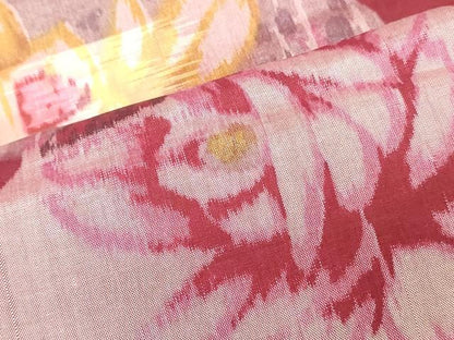 平和屋着物●アンティーク　大正ロマン　小紋　反物　着尺　銘仙　草花文　綿　逸品　未使用　DABK9098zy
