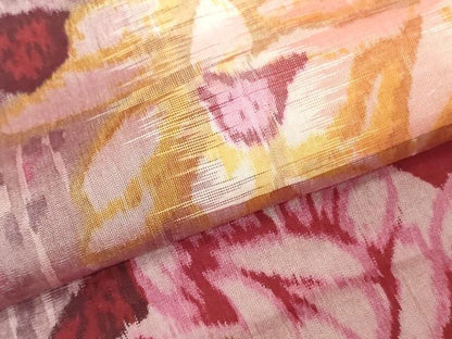 平和屋着物●アンティーク　大正ロマン　小紋　反物　着尺　銘仙　草花文　綿　逸品　未使用　DABK9098zy