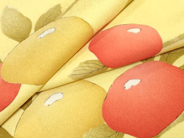 平和屋着物▼小紋　反物　着尺　手描き　枝椿文　逸品　未使用　DABK9179zy