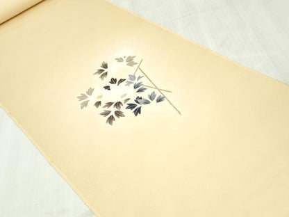 平和屋着物▼付下げ　反物　着尺　刺繍　草花文　十日町織物謹製　逸品　未使用　DABK9245zy