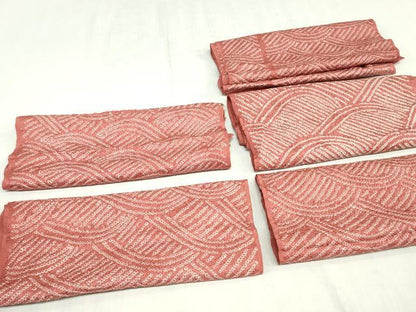 平和屋着物▼羽織・コート　反物　羽尺　裁断済み　総絞り　青海波文　逸品　未使用　DABK9253zy