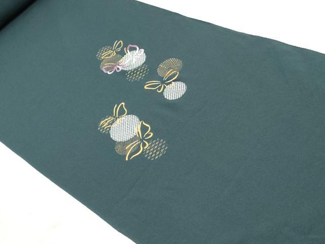 平和屋着物▼付下げ　反物　着尺　刺繍　舞蝶文　金彩　逸品　未使用　DABK9255zy