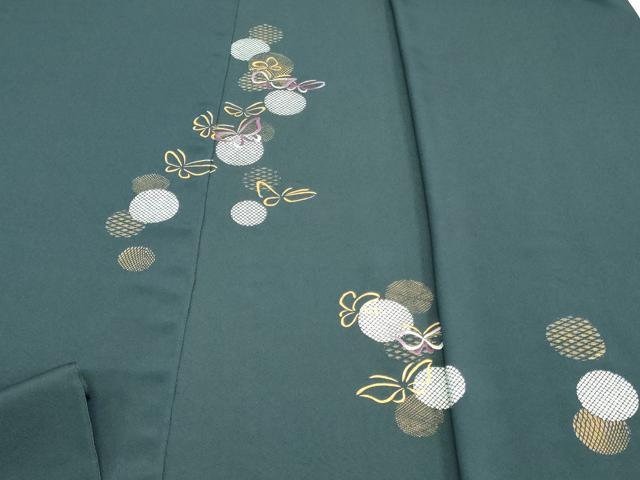 平和屋着物▼付下げ　反物　着尺　刺繍　舞蝶文　金彩　逸品　未使用　DABK9255zy