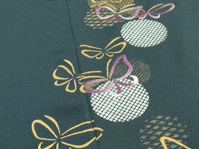 平和屋着物▼付下げ　反物　着尺　刺繍　舞蝶文　金彩　逸品　未使用　DABK9255zy