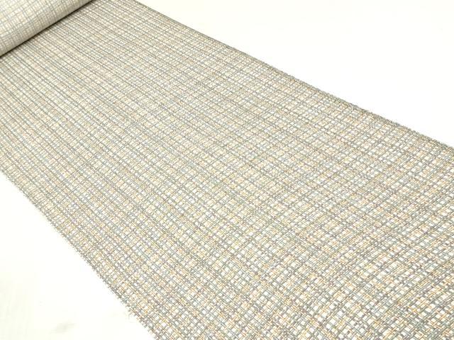 平和屋着物●小紋　反物　着尺　江戸格子更紗　鬼しぼ縮緬　鈴乃屋扱い　逸品　未使用　DABK9265zy