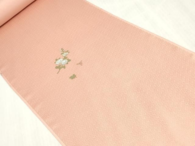 平和屋着物▼付下げ　反物　着尺　刺繍　色紙草花文　暈し染め　金銀彩　逸品　未使用　DABK9284zy
