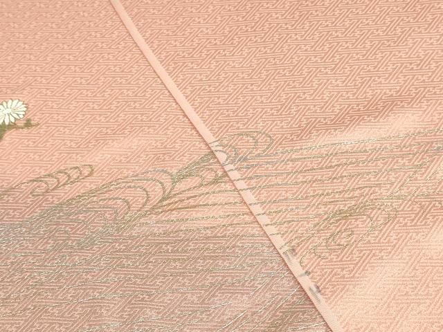 平和屋着物▼付下げ　反物　着尺　刺繍　色紙草花文　暈し染め　金銀彩　逸品　未使用　DABK9284zy