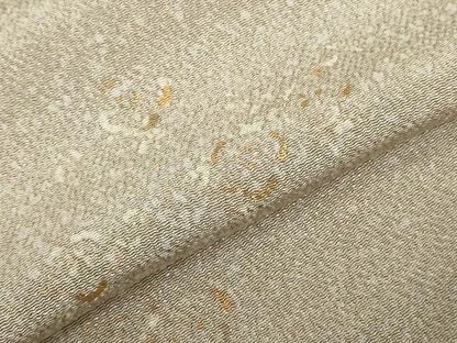 平和屋着物▼小紋　反物　着尺　裁断済み　舞花文　金彩　鬼しぼ縮緬　八掛付き　胴裏付き　逸品　未使用　DABK9296zy