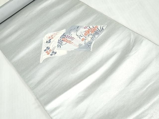 平和屋着物▼西陣　よこくに織物謹製　名古屋帯　帯反物　冊子花文　証紙付き　逸品　未使用　DABK9318zy