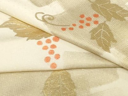 平和屋着物●付下げ　反物　着尺　竹屋町刺繍　葡萄蔦の葉文　金彩　逸品　未使用　DABK9326zy