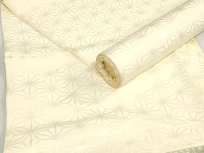 平和屋着物▼長襦袢　反物　着尺　麻の葉地紋　生成り色　逸品　未使用　DABK9353zy