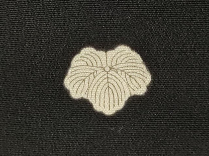 平和屋着物▼黒紋付　黒生地　反物　着尺　藍下染　逸品　未使用　DABK9374zy