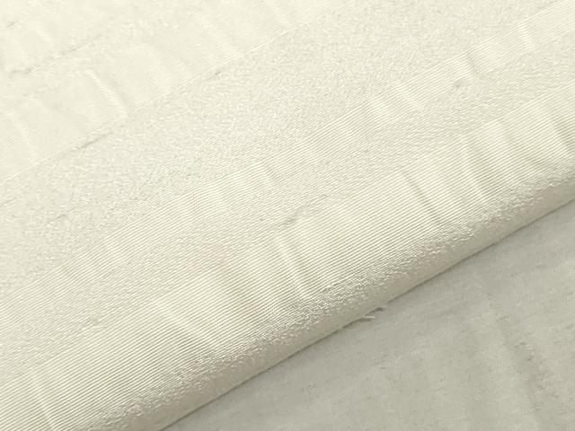 平和屋着物▼羽織・コート　白生地　反物　羽尺　横段地紋　生成り色　逸品　未使用　DABK9379zy