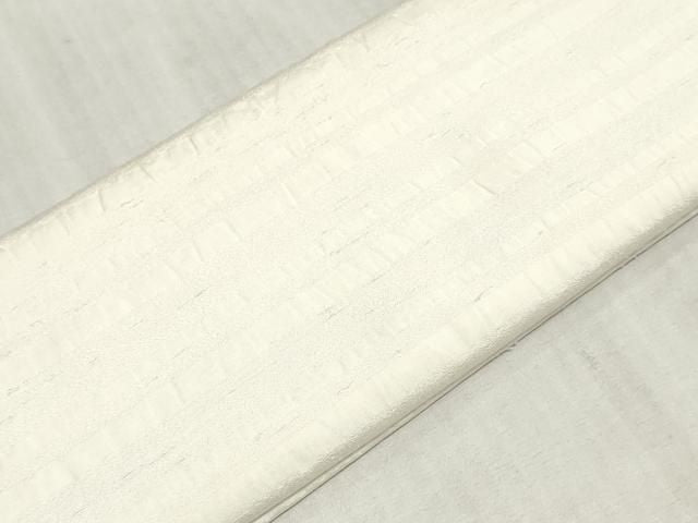 平和屋着物▼羽織・コート　白生地　反物　羽尺　横段地紋　生成り色　逸品　未使用　DABK9379zy