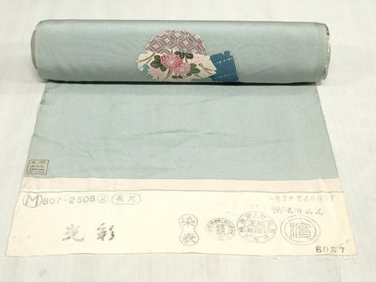 平和屋着物▼付下げ　反物　着尺　色紙重ね花唐草文　金彩　逸品　未使用　DABK9389zy