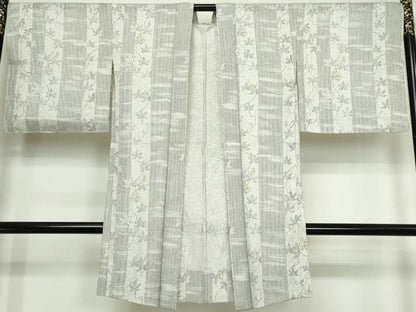 平和屋着物▽長羽織　スリーシーズン　春夏秋　塵除け　枝花文　正絹　逸品　DABK9632cd