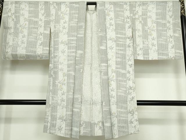 平和屋着物▽長羽織　スリーシーズン　春夏秋　塵除け　枝花文　正絹　逸品　DABK9632cd