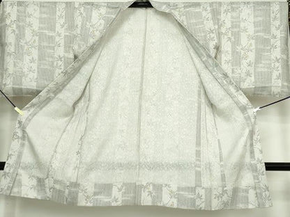 平和屋着物▽長羽織　スリーシーズン　春夏秋　塵除け　枝花文　正絹　逸品　DABK9632cd