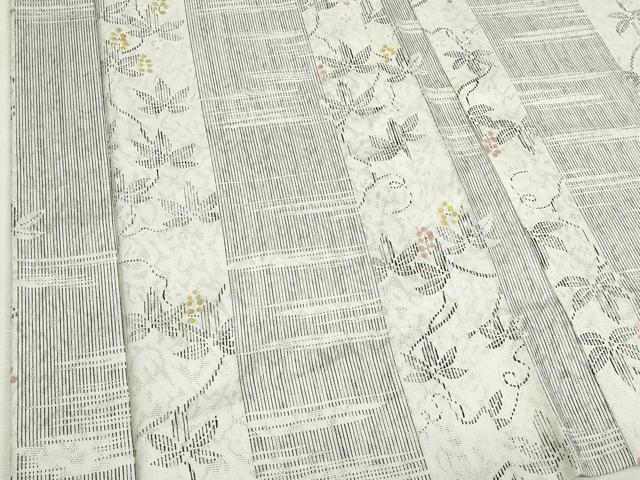 平和屋着物▽長羽織　スリーシーズン　春夏秋　塵除け　枝花文　正絹　逸品　DABK9632cd