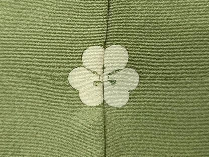 平和屋着物▽中国三大刺繍　相良刺繍　総刺繍　無地絵羽訪問着　単衣　菱花文　山葵色　正絹　逸品　DABK9667cd