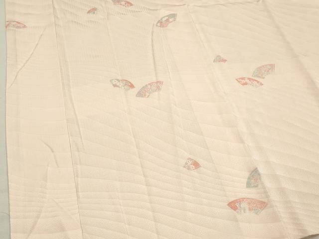 平和屋着物■長襦袢　袷　地紙花文　半衿刺繍　正絹　逸品　DABK9768cd
