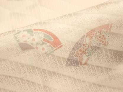 平和屋着物■長襦袢　袷　地紙花文　半衿刺繍　正絹　逸品　DABK9768cd
