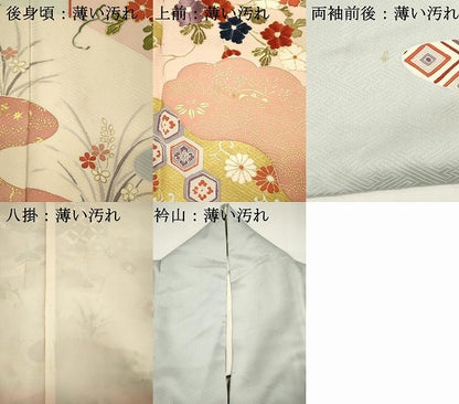 平和屋着物■訪問着　吉祥飛鶴花文　金彩　正絹　逸品　DABK9771cd