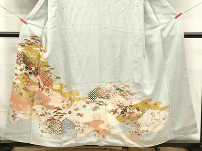 平和屋着物■訪問着　吉祥飛鶴花文　金彩　正絹　逸品　DABK9771cd