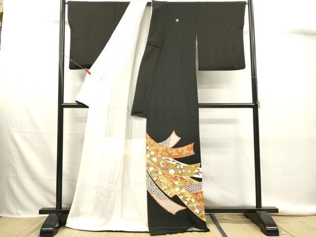 平和屋着物■豪華黒留袖　花鳥文　金彩　三越扱い　正絹　逸品　DABK9774cd