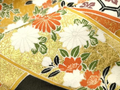 平和屋着物■豪華黒留袖　花鳥文　金彩　三越扱い　正絹　逸品　DABK9774cd