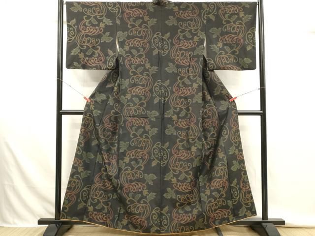 平和屋着物■本場大島紬　唐草文　正絹　逸品　DABK9775cd