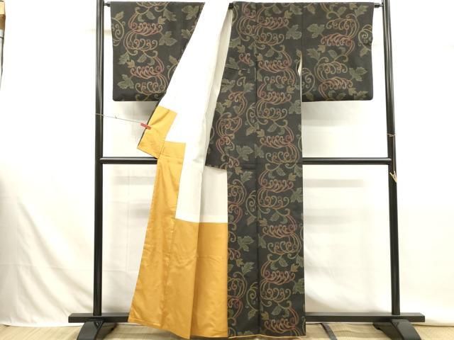 平和屋着物■本場大島紬　唐草文　正絹　逸品　DABK9775cd