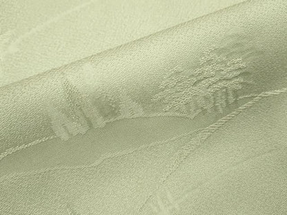 平和屋着物■上質な色無地　風景地紋　若芽色　正絹　逸品　DABK9778cd