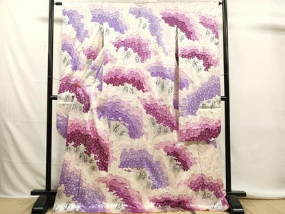 平和屋着物■豪華振袖　駒刺繍　風景文　暈し染め　銀彩　正絹　逸品　DABK9794cd