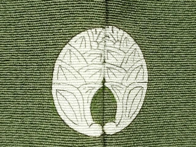 平和屋着物■上質な色無地　松葉色　正絹　逸品　DABK9800cd