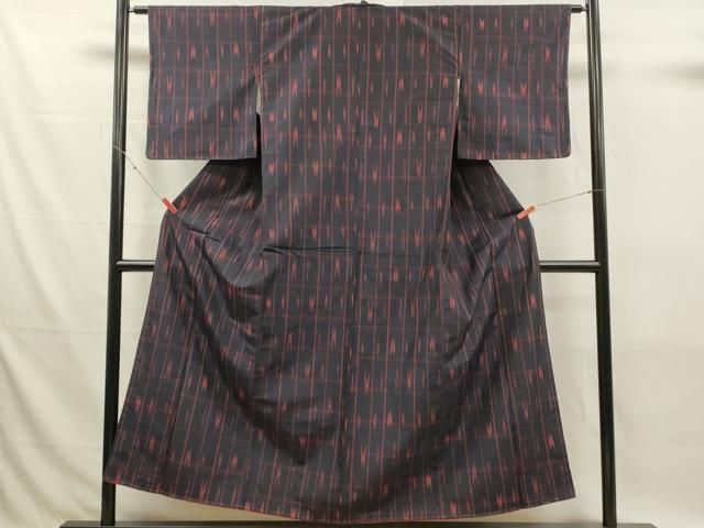平和屋着物■上質な紬　格子　正絹　逸品　DABK9810cd