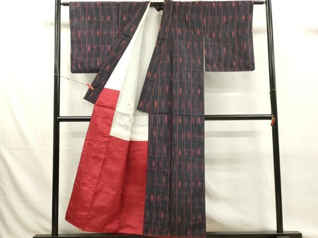 平和屋着物■上質な紬　格子　正絹　逸品　DABK9810cd