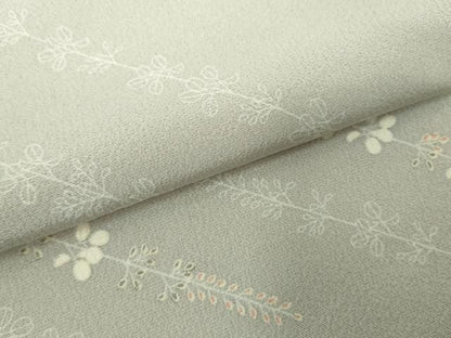 平和屋着物▽上質な小紋　単衣　枝花文　正絹　逸品　DABK9947cd