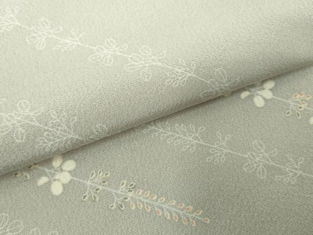 平和屋着物▽上質な小紋　単衣　枝花文　正絹　逸品　DABK9947cd