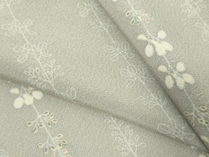 平和屋着物▽上質な小紋　単衣　枝花文　正絹　逸品　DABK9947cd