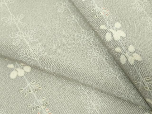 平和屋着物▽上質な小紋　単衣　枝花文　正絹　逸品　DABK9947cd