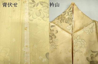 平和屋着物▽上質な小紋　単衣　手描き　草花文　正絹　逸品　DABK9954cd
