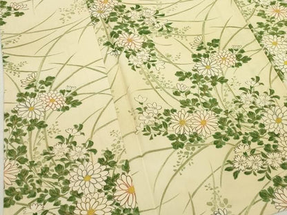 平和屋着物▽上質な小紋　単衣　手描き　草花文　暈し染め　金彩　正絹　逸品　DABK9959cd
