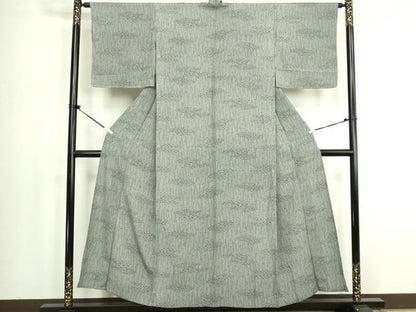 平和屋着物▽江戸小紋　単衣　鮫小紋　笹文　正絹　逸品　DABK9964cd