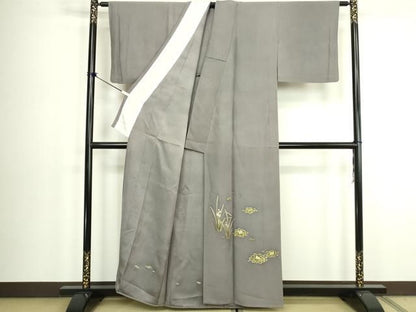 平和屋着物▽豪華色留袖　単衣　作家物　草花文　正絹　逸品　DABK9966cd