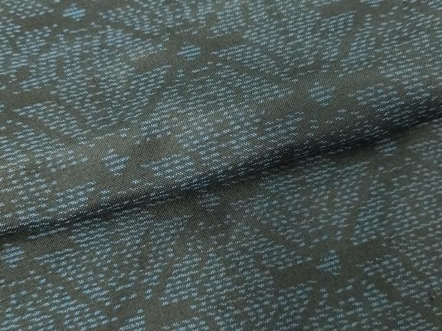 平和屋着物▽本場大島紬　単衣　麻の葉文様　正絹　逸品　DABK9967cd