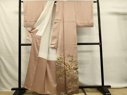 平和屋着物■豪華色留袖　駒刺繍　渡橋花松文　暈し染め　金彩　正絹　逸品　DABL0008qp